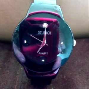 STUDIO WOMEN'S BLACK METAL FASHION CUFF WATCH